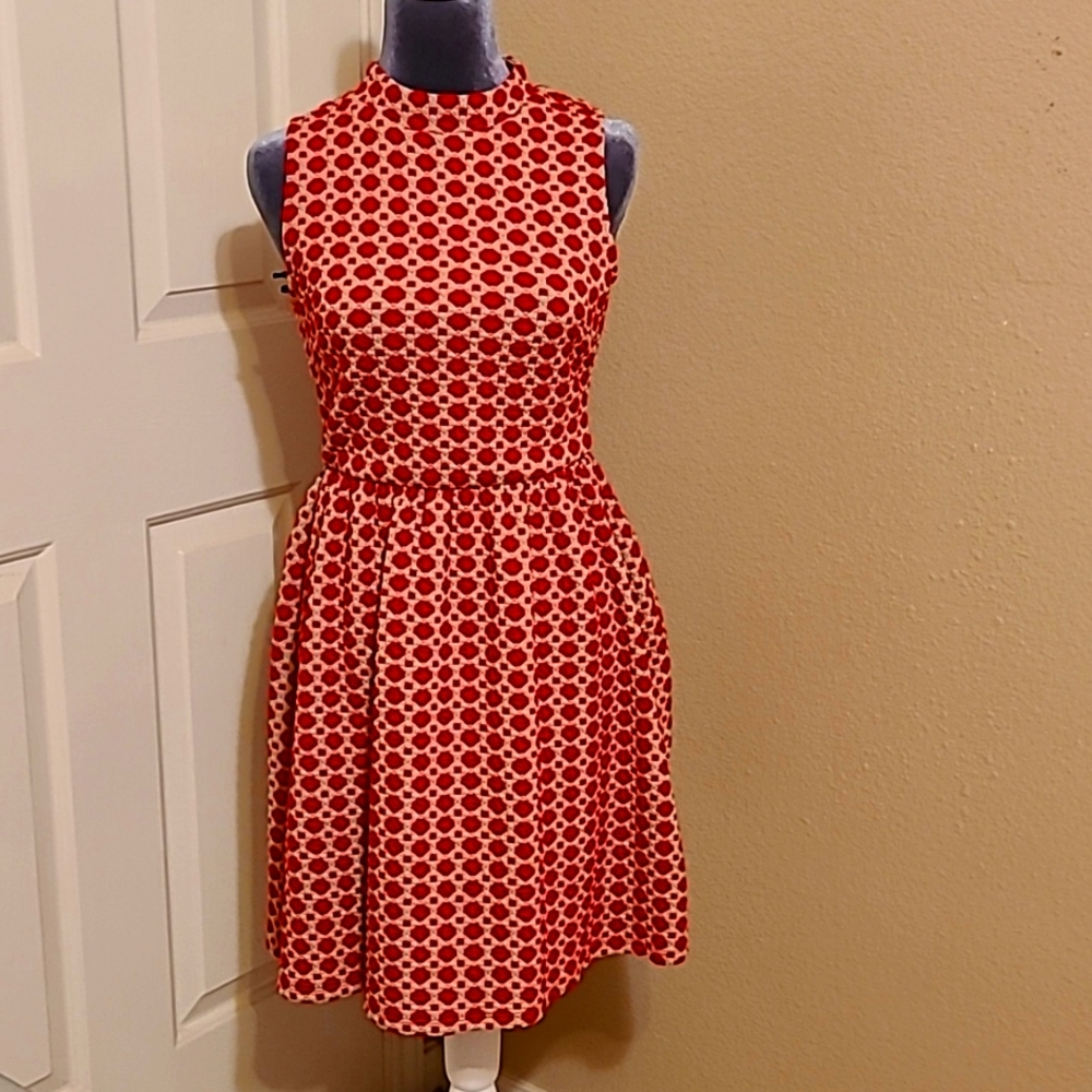 Little Red and Tan dress